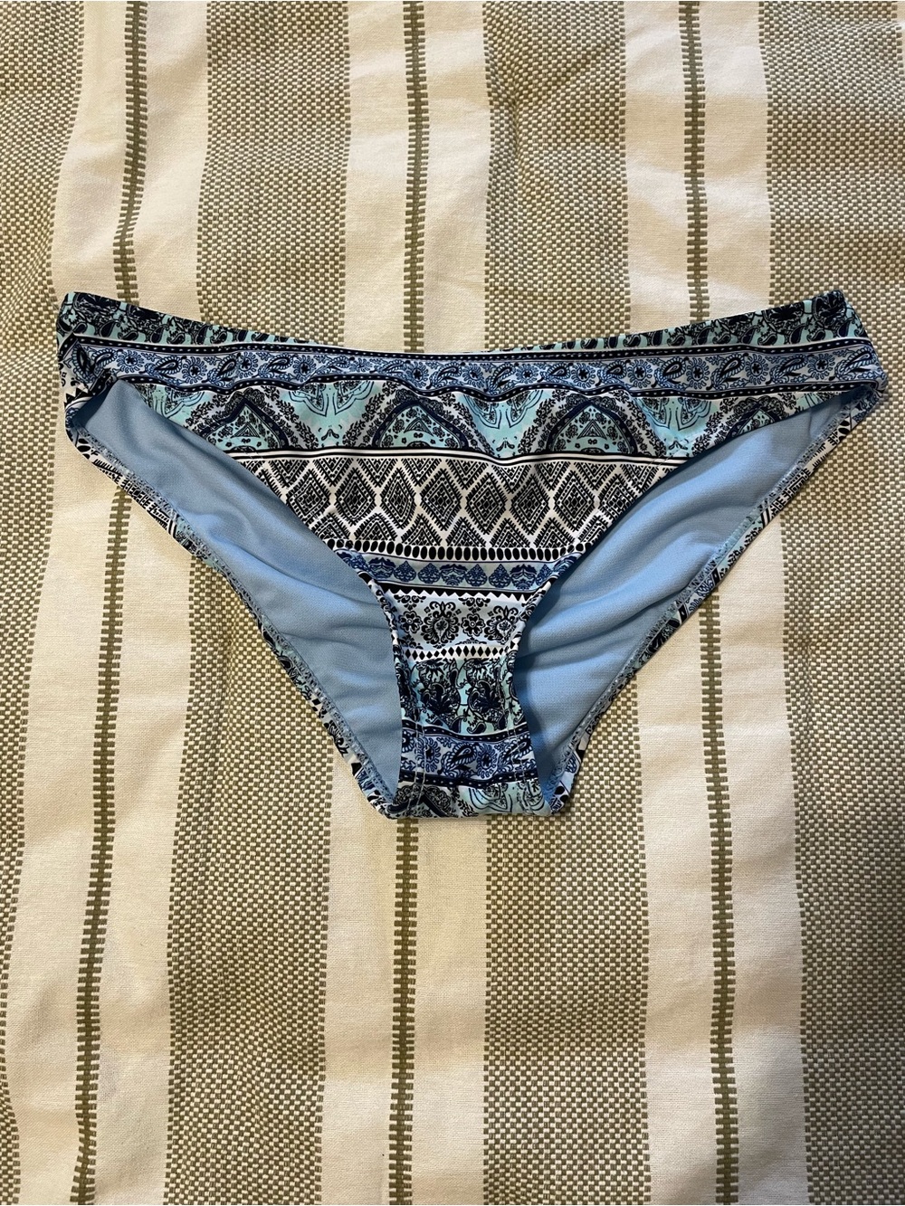 Ambrielle Blue Patterned Bikini Bottom